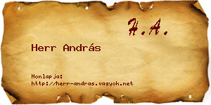Herr András névjegykártya